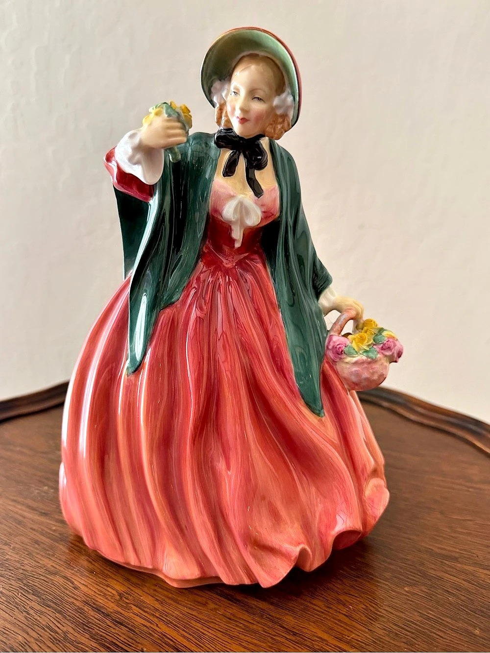 Royal Doulton Lady Charmian Porcelain Figurine in Red & Green